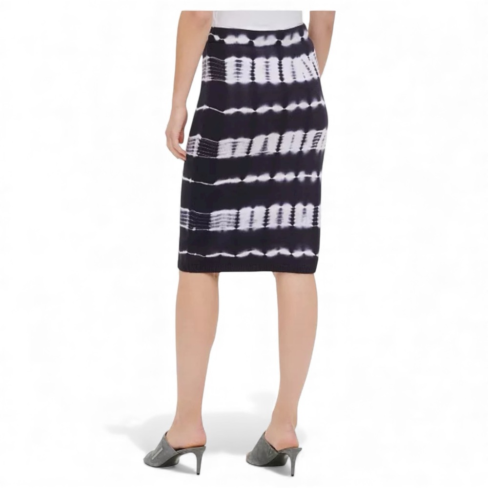 Trendy Calvin‎ Klein Tie Dye Cotton Knit Pencil Skirt Stretch Ribbed Hem Size XL